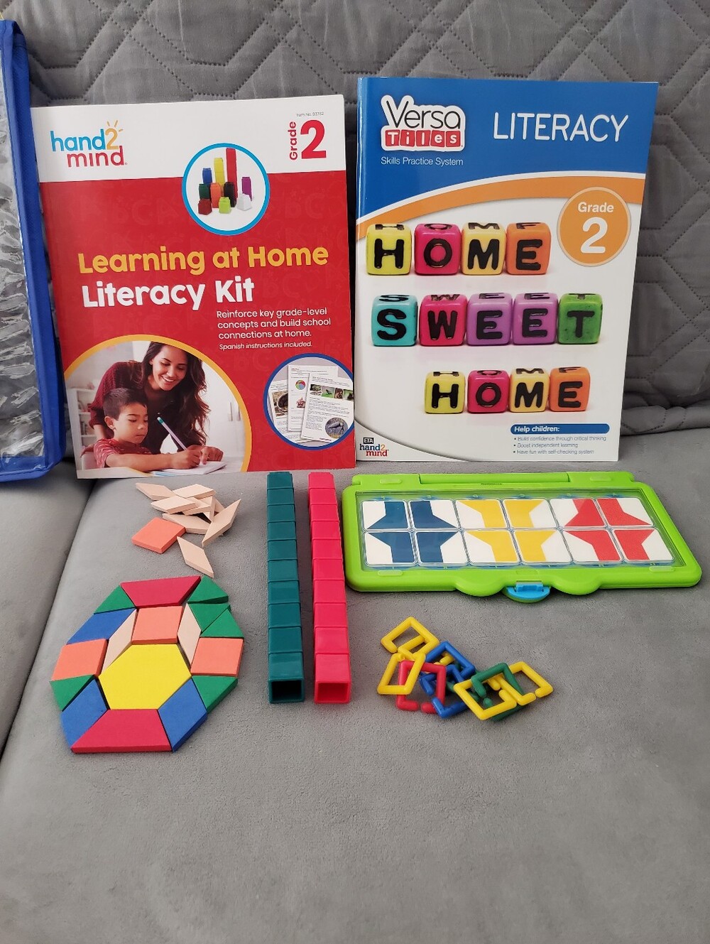 Hand2Mind VersaTiles & Learning at Home Literacy Kit Grade 2 Educational Bundle